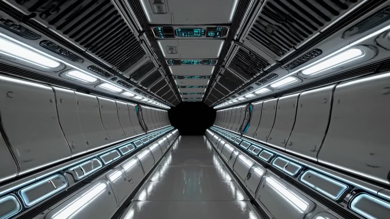 футуристический коридор космических кораблей