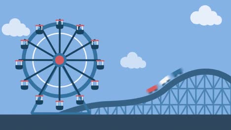 Ferris-wheel-on-blue-background