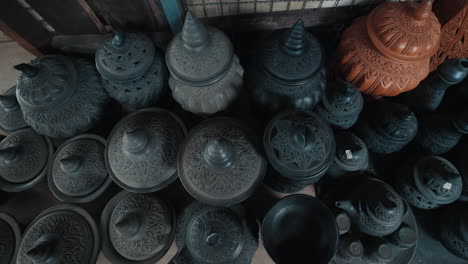 assortment of traditional thai pottery