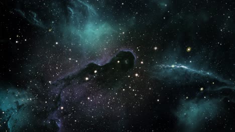 the eagle nebula in star-studded outer space