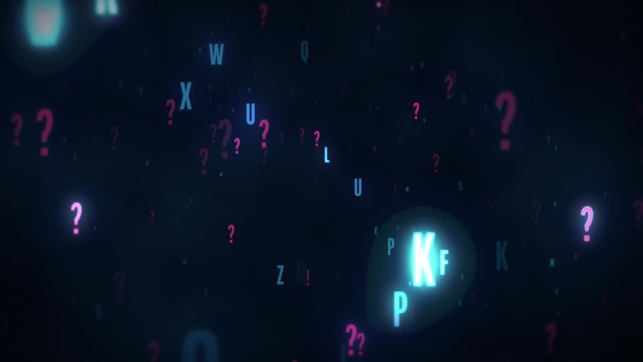 alfabetos aleatorios de neón y marcas tipográficas [bucle]