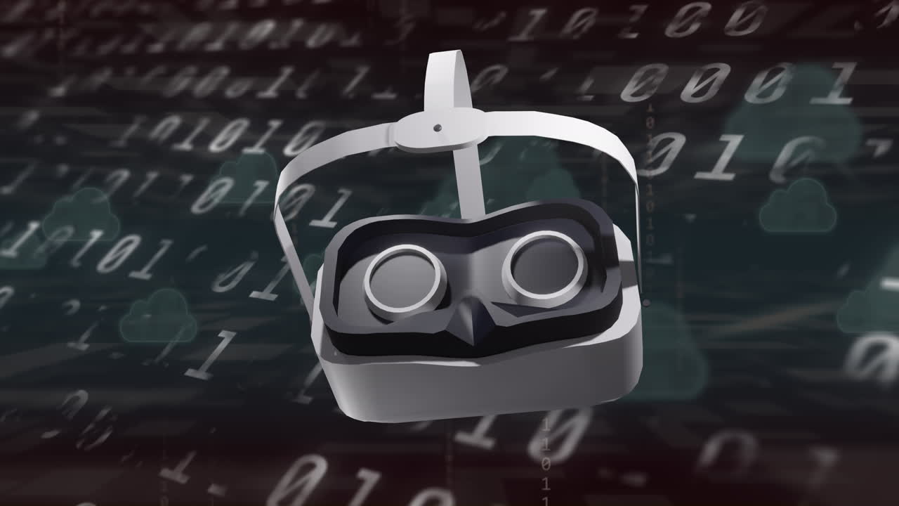 animazione dell'auricolare vr con codifica binaria