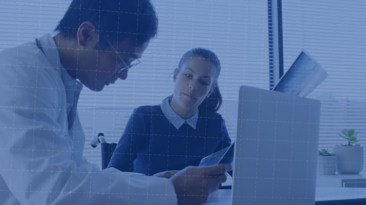 animación de las estadísticas y el procesamiento de datos sobre diversos médicos