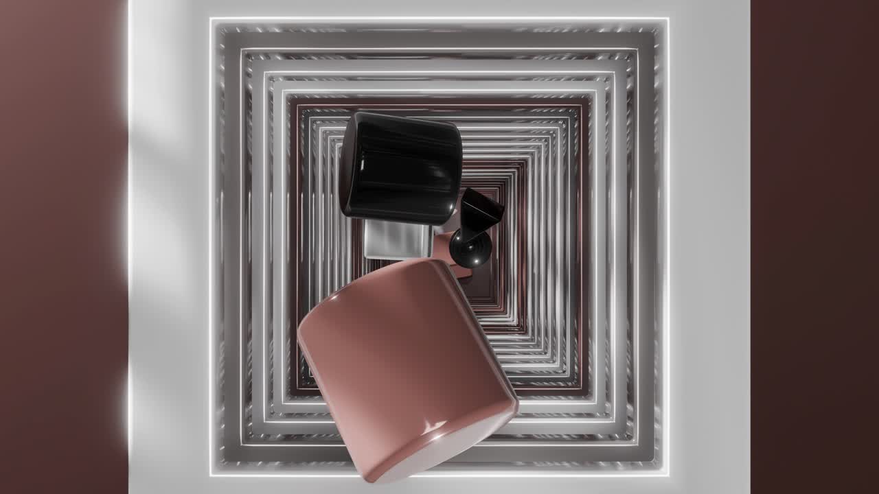 터널에서 추상적인 기하학적 모양