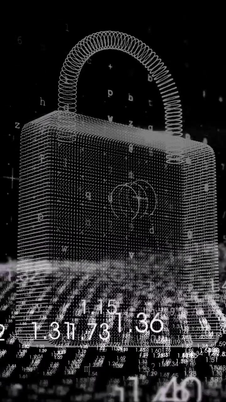 Animation of digital padlock over binary code, symbolizing cybersecurity in school