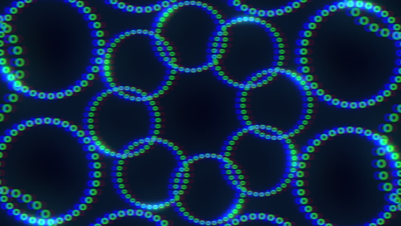 Circular pattern of blue and green overlapping circles