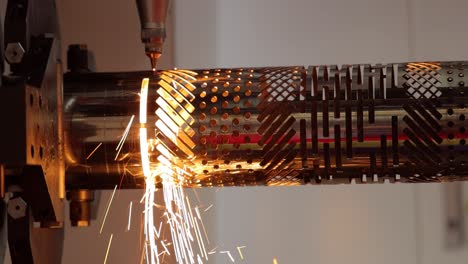 cnc laser cutting of metal, modern industrial technology.