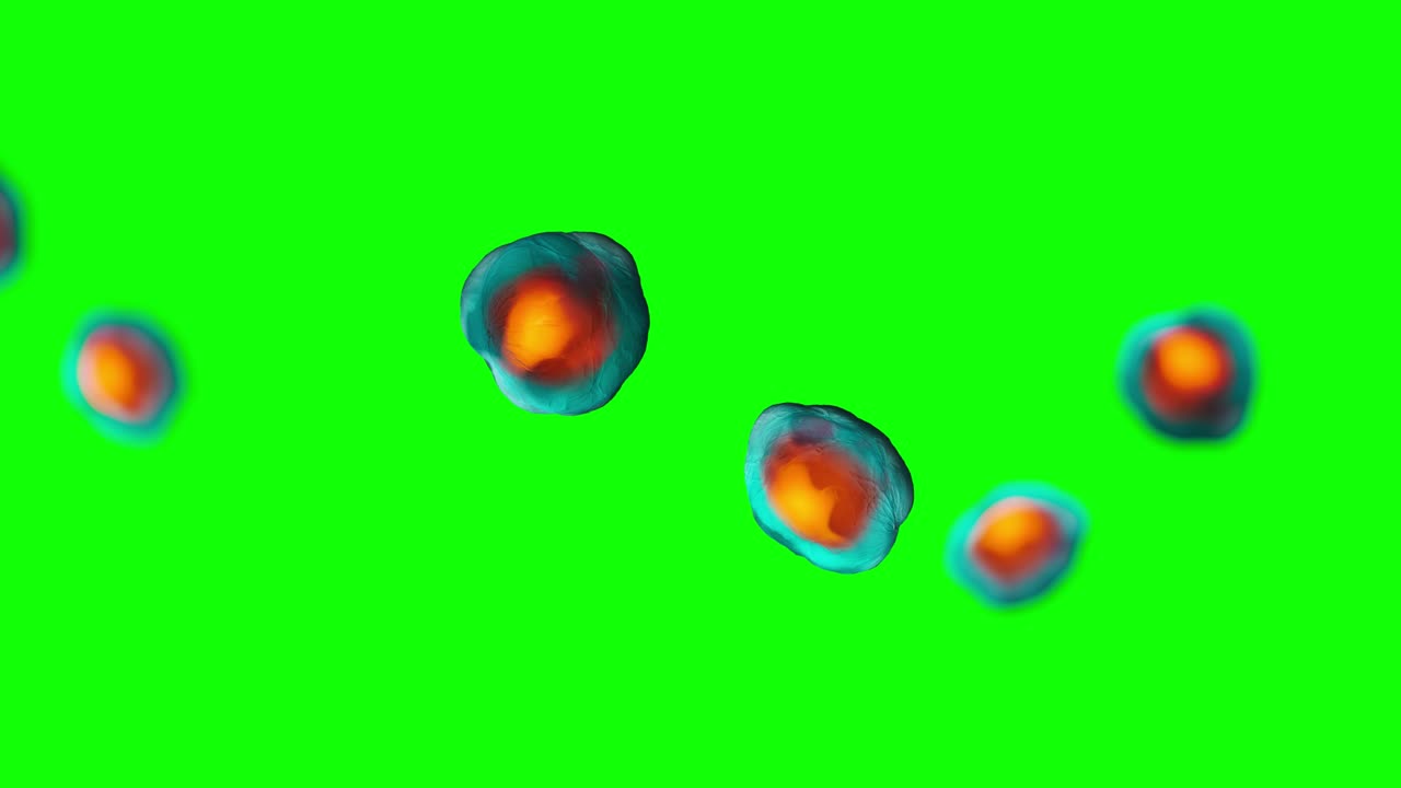 Green Screen animation of duplicating orange cells