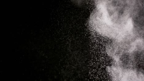 powder isolated on black background