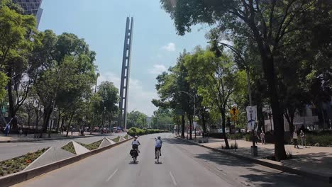 cycling on paseo de la reforma in mexico city