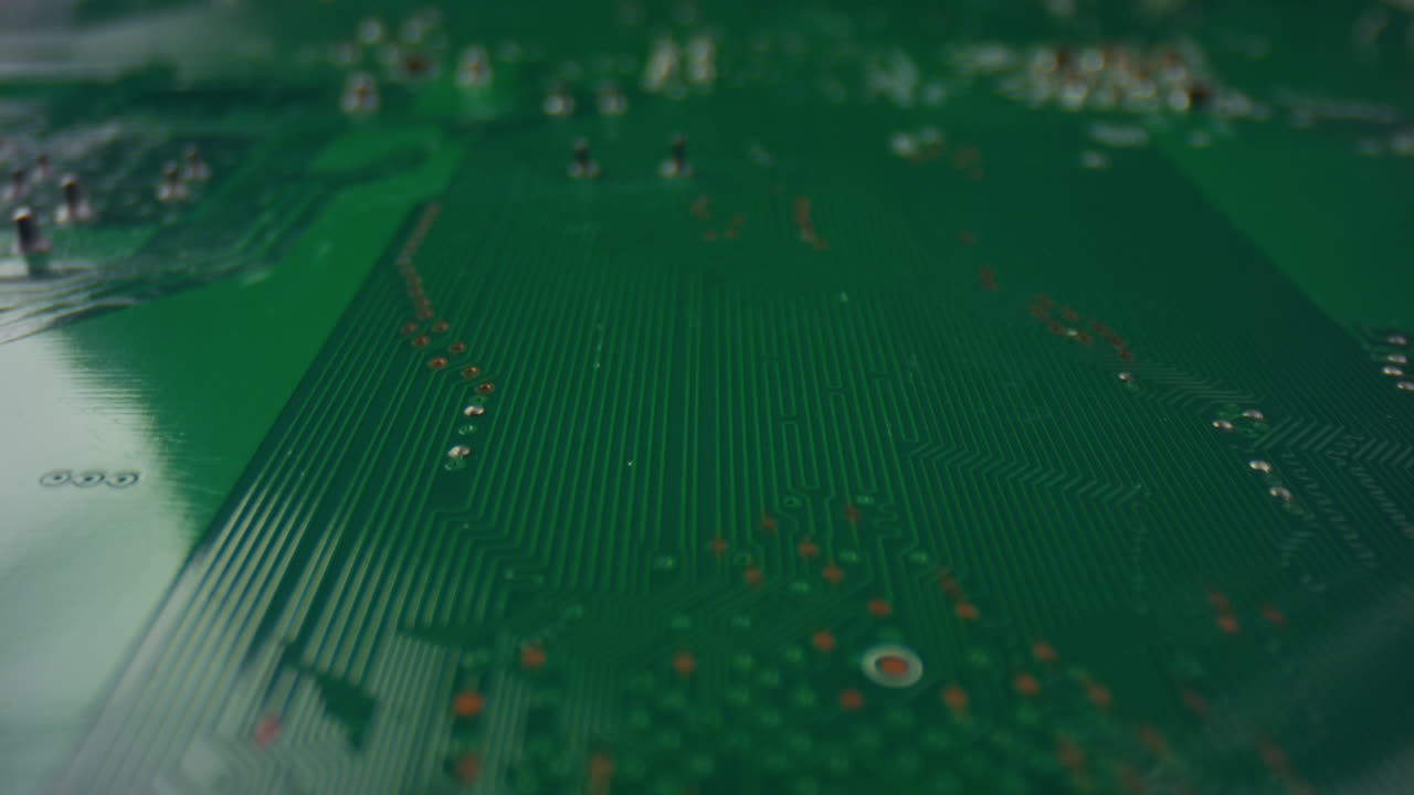 placa base electrónica de computadora. procesador de comunicación integrado de primer plano