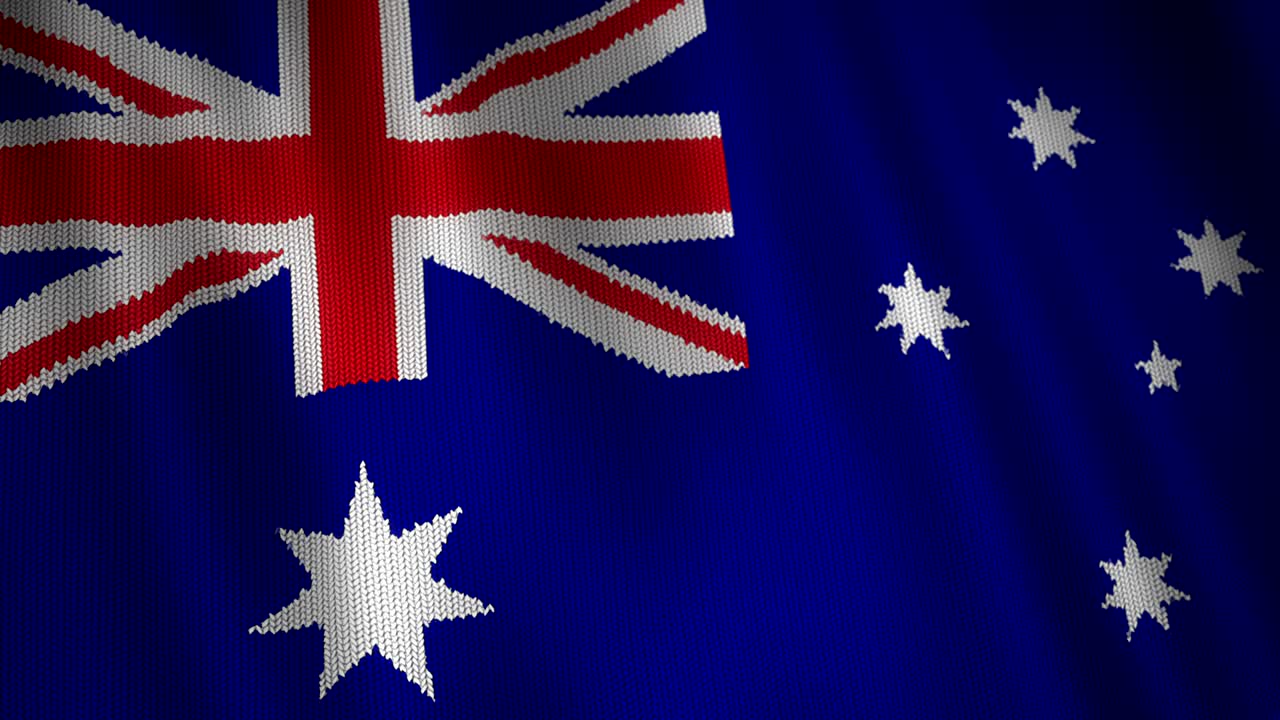 뜨개질 된 오스트레일리아 발.