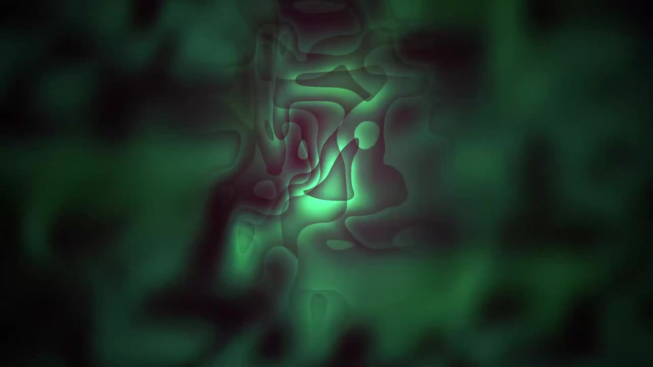 Loop di sfondo con forme organiche astratte verdi in trasformazione