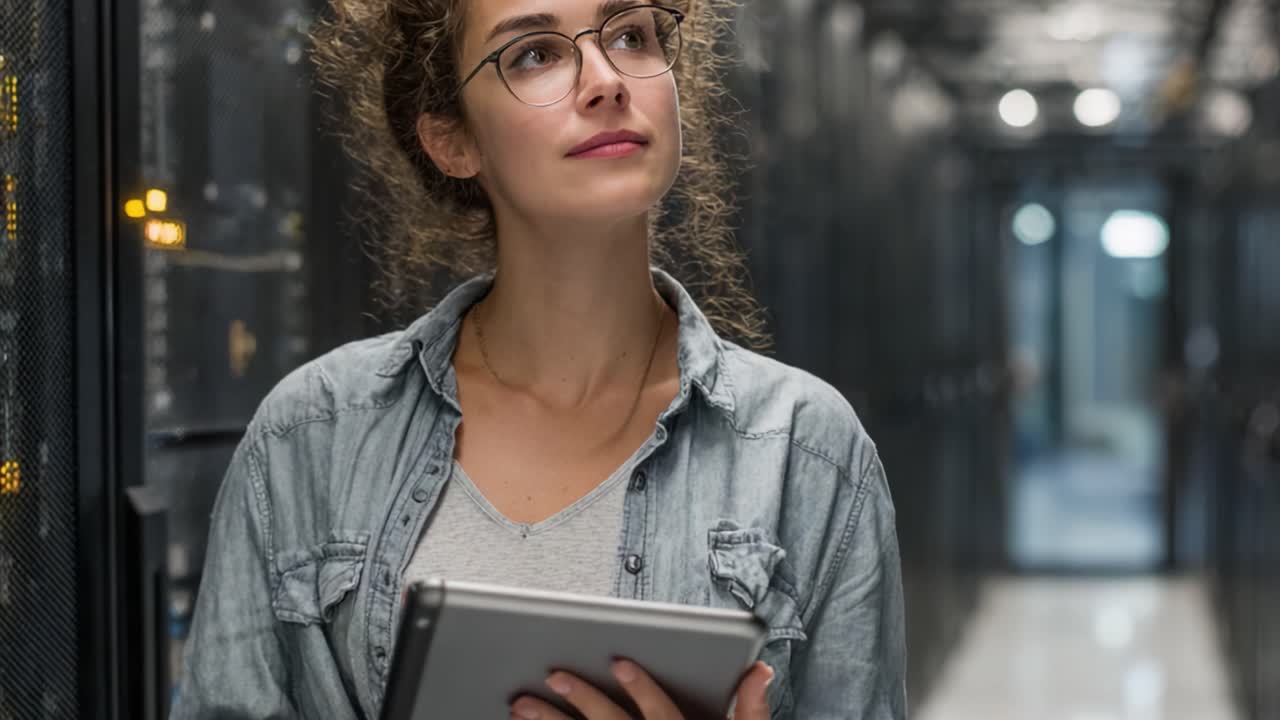 A Thoughtful Technician Analyzing Data in a High-Tech Server Room: The Intersection of Technology, Innovation, and Problem-Solving in Information Systems