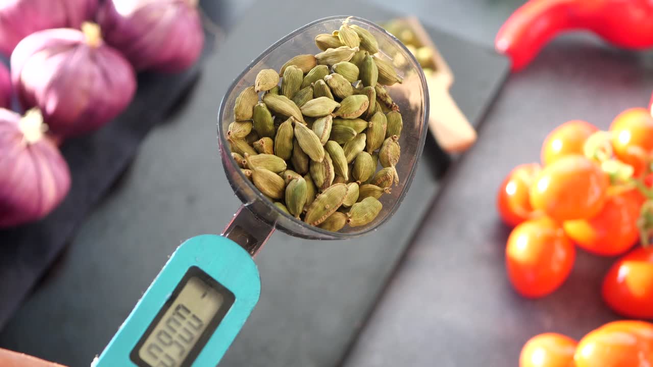Measuring Cardamom Pods