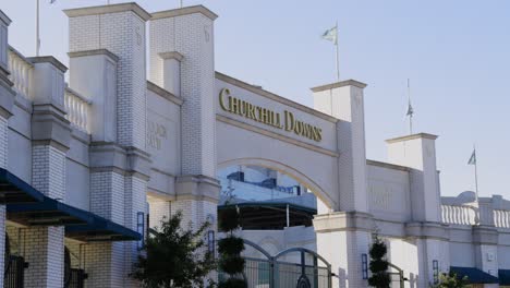 churchill downs gate with flags