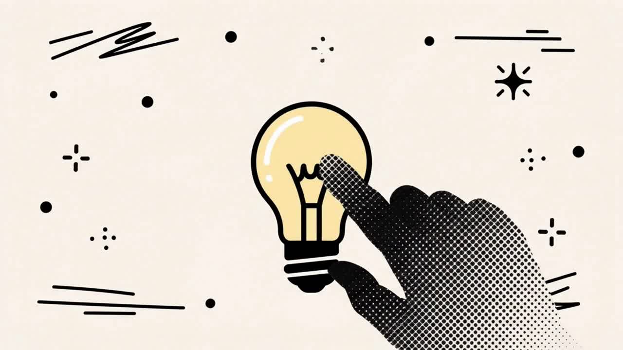 Creative Idea and Innovation Concept with a Hand Touching a Lightbulb