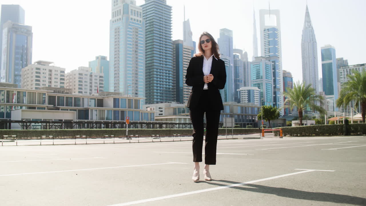 외부 에 있는 우아 한 사업가