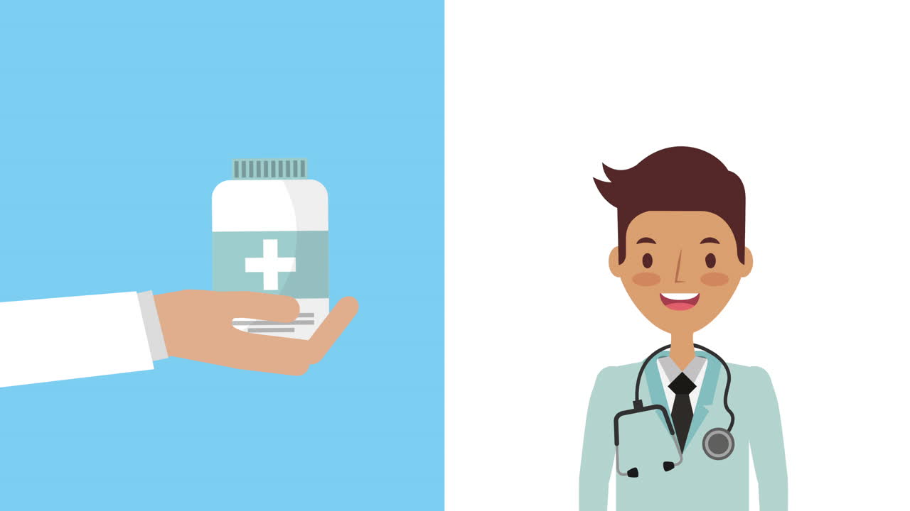 전문적인 의사 의학 캐릭터 애니메이션