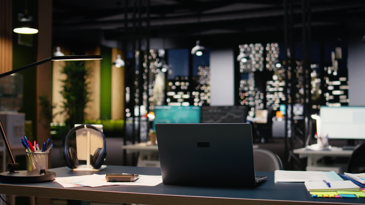 Contemporary business office with no people showcasing elegant interior design