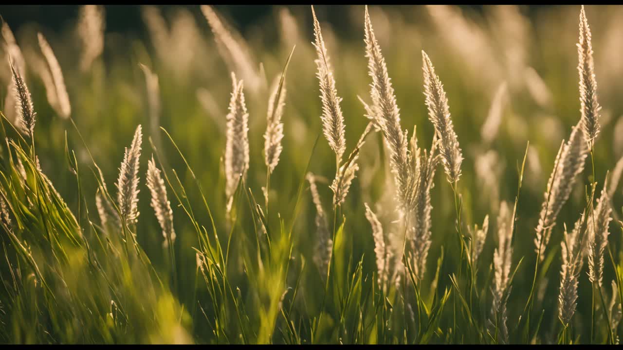빛이 비치는 높은 풀