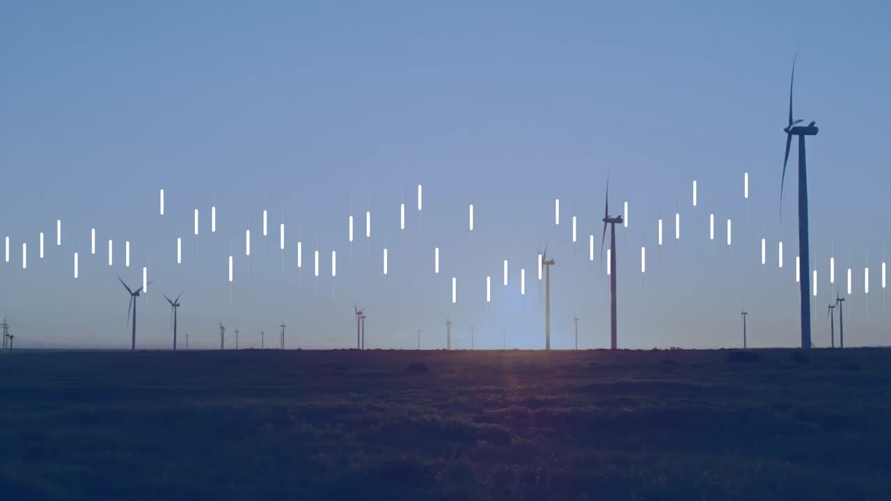 풍력 터빈에 대한 통계 및 데이터 처리 애니메이션