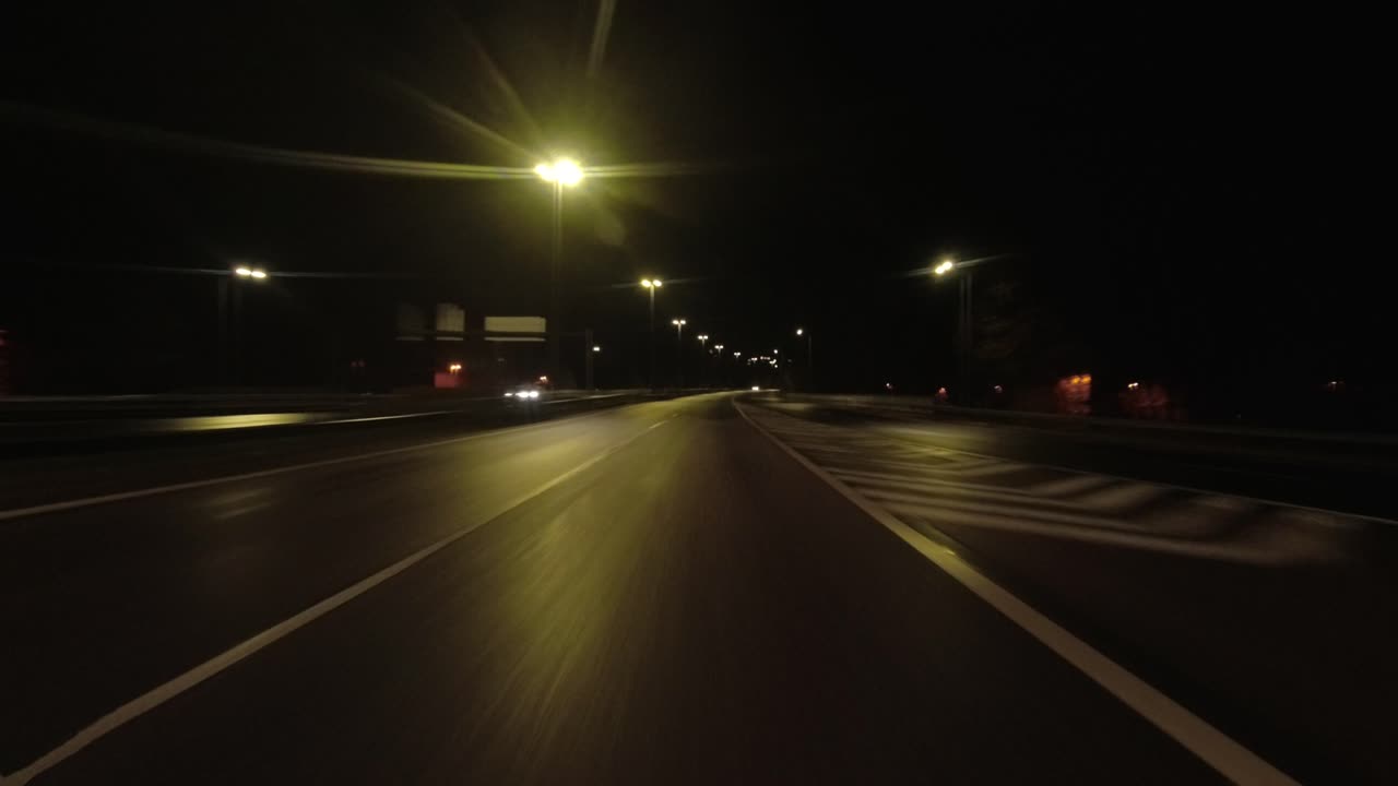 Timelapse shot driving through Helsinki during the night