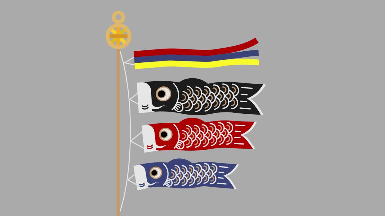 japón ilustración de fondo video del evento tradicional "carpa" (alfa de fondo)