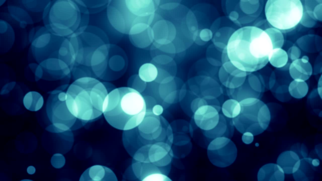 partículas de polvo azul abstracto luz bokeh títulos de movimiento bucle de fondo cinematográfico