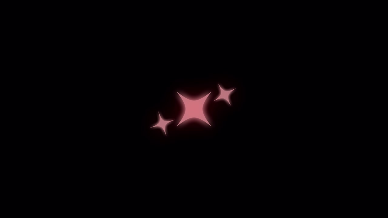Animazione di stelle rosa luminose su sfondo scuro