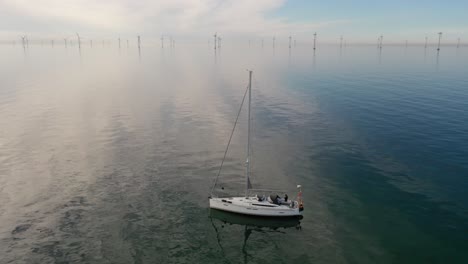 sailing boat anchoring quiet sea