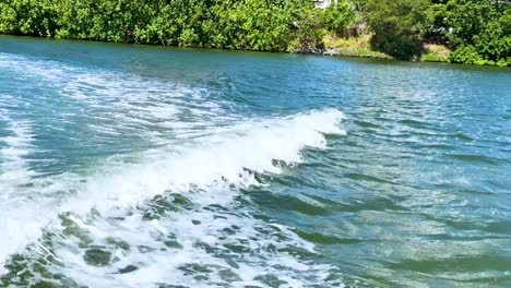 waves created by a moving boat in australia