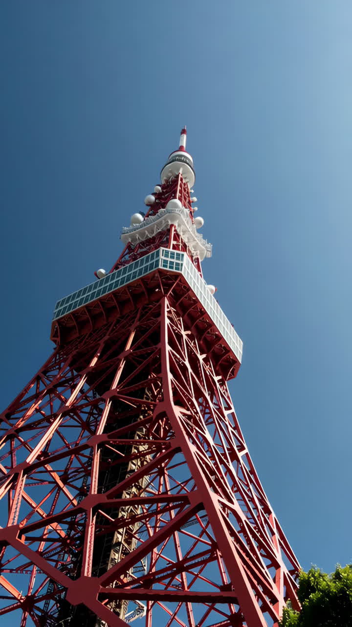 Tokyo Tower against a clear blue sky