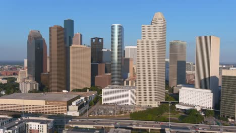 aerea del centro di houston e della zona circostante