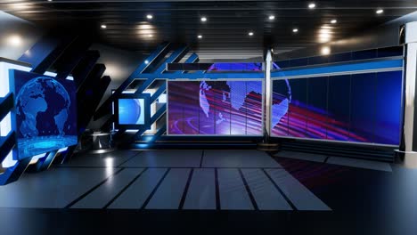 set di studio di notizie televisive - circuito di sfondo virtuale a schermo verde