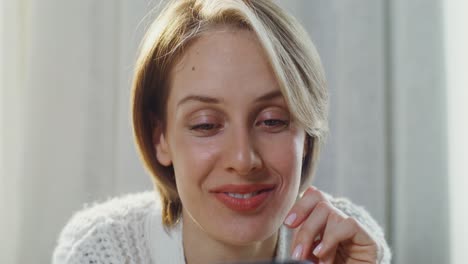 woman enjoying a video call