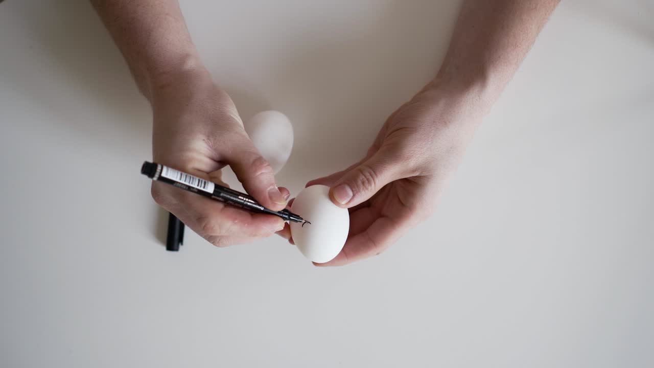 Happy Easter holiday. Coloring eggs. Preparing for Easter, painting and decorating eggs. Christian celebration, family traditions