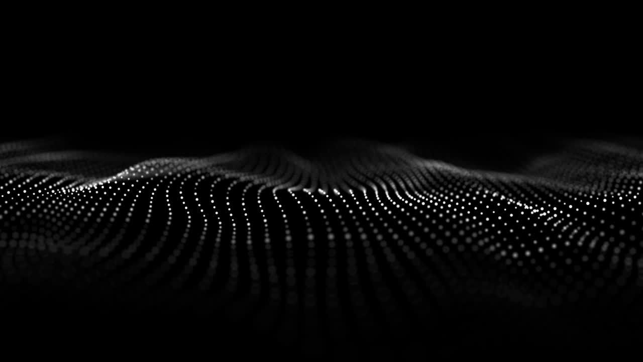 punti sfondo futuristico con onda dinamica. visualizzazione 3d di big data. flussi di energia. rendering 3d. ciclo senza cuciture.