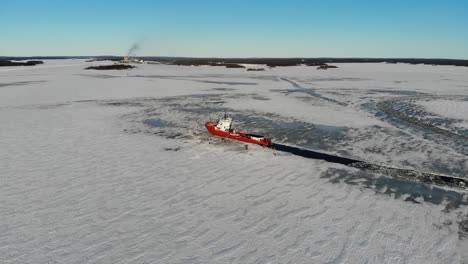 ice breaker ship on frozen bothnian bay