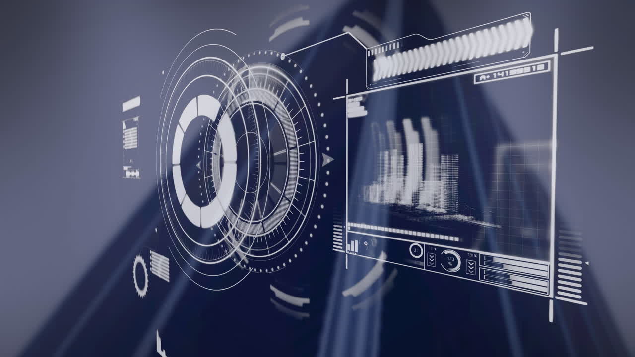 데이터 처리 및 풍경 위의 범위 스캐닝의 애니메이션