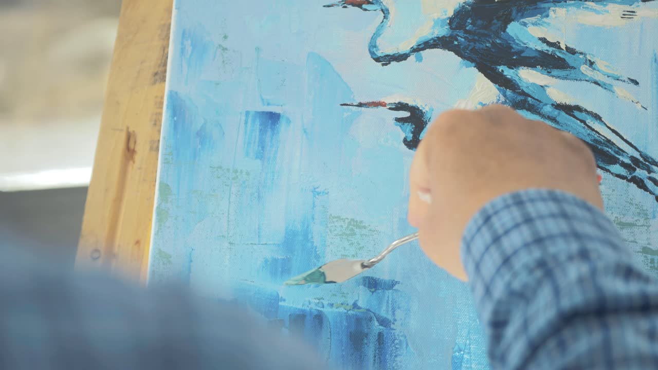 헤른, 슬로우 모션의 아티스트 팔레트 페인팅 아크릴 캔버스 페인팅