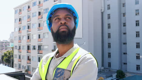 Engineer,-outdoor-and-black-man-thinking