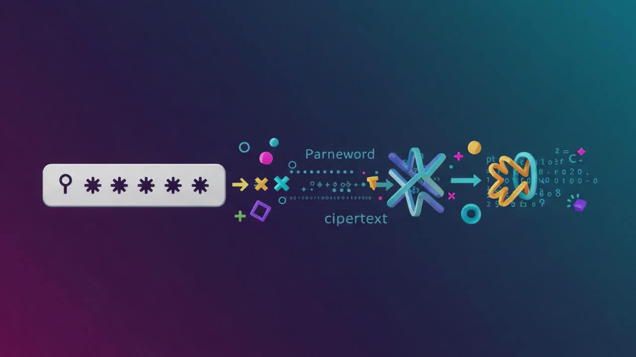 Exploring the Transformation of Plaintext to Ciphertext: A Visual Representation of Data Encryption and Security Techniques Using Encryption Symbols