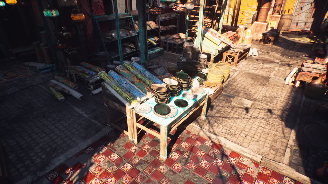 un mercado bullicioso en una ciudad del medio oriente