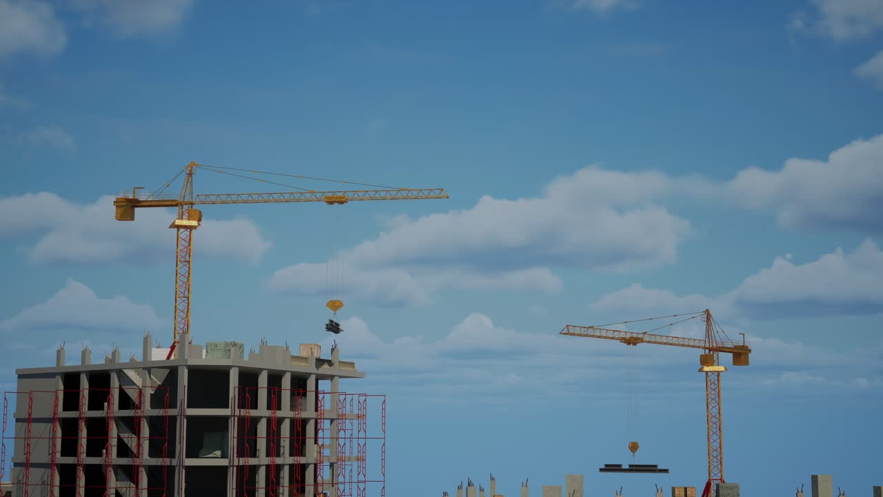 Sitio de construcción con grúas