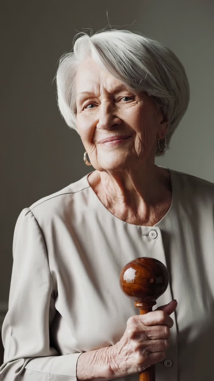 Retrato de uma Senhora Sorridente com uma Bengala