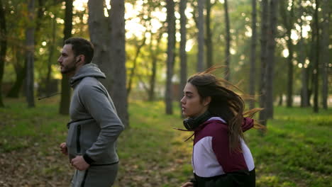 couple jogging in the park