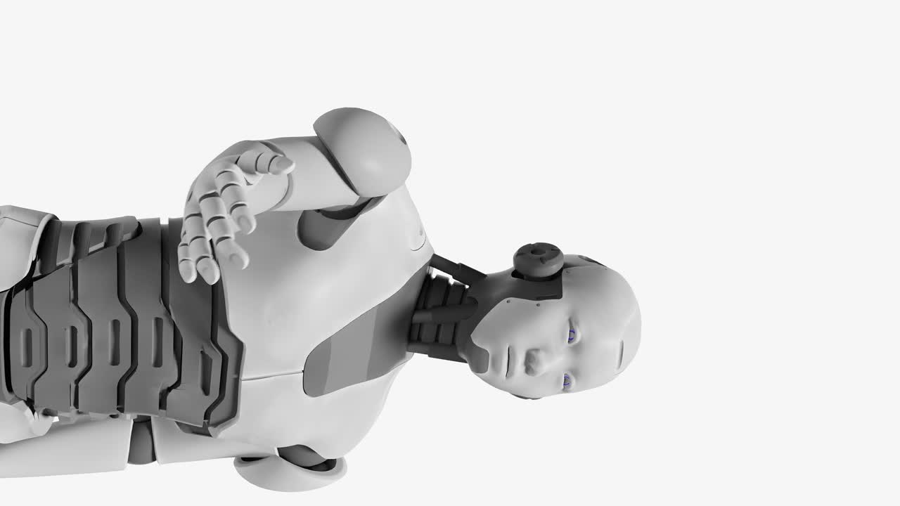 el robot futurista muestra la bandera de japón, el gigante de la tecnología