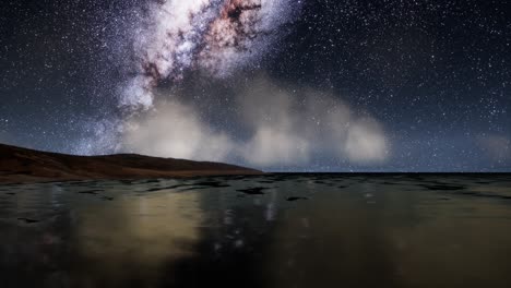 milky way galaxy over tropical island