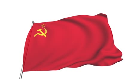 flag of the soviet union in the wind (alpha channel, semi-transparent, loopable)